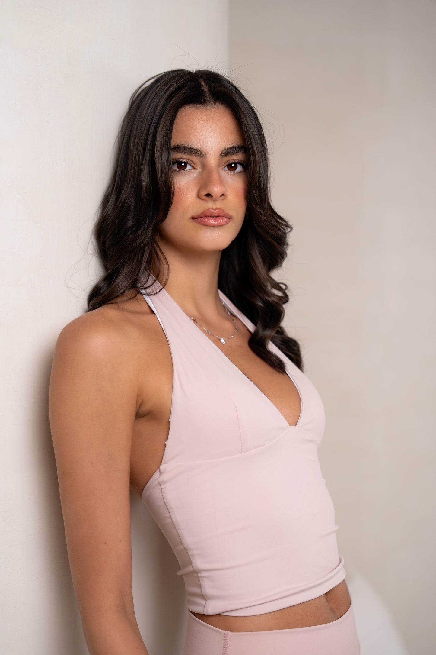 Sculpt Halter Top in Blush