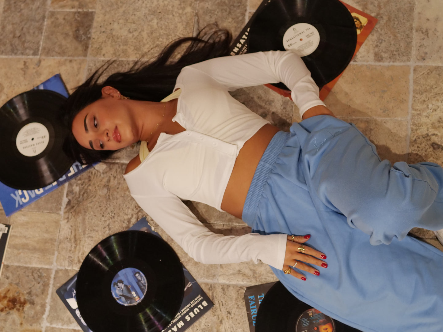 White Long Sleeve Crop Top