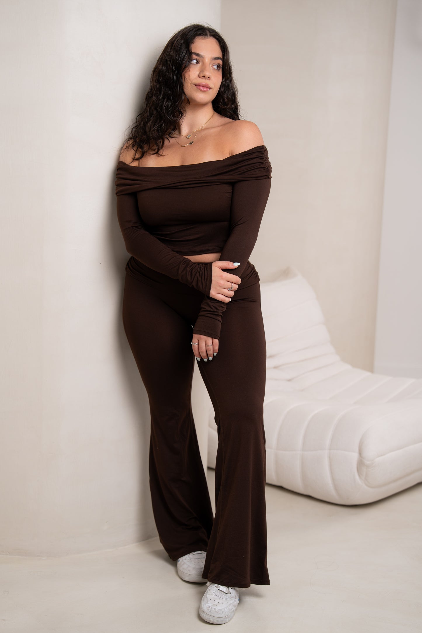 Lounge Flare Pant in Chocolate