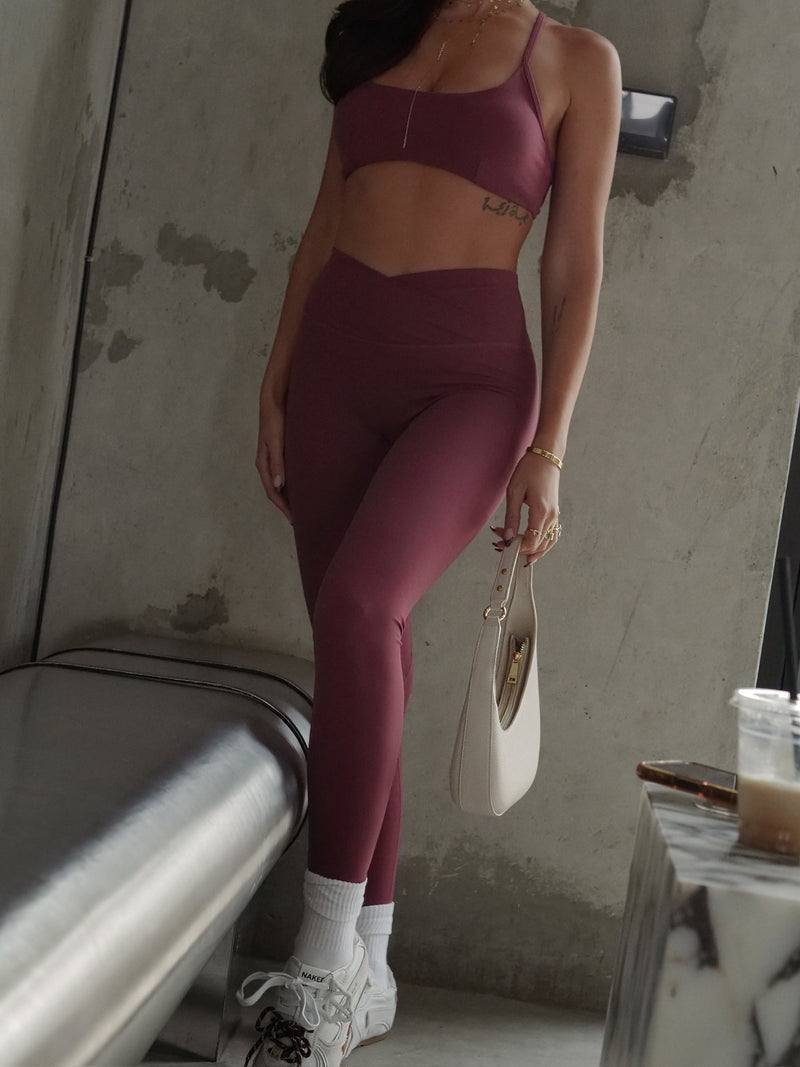 Dark Cherry V Leggings