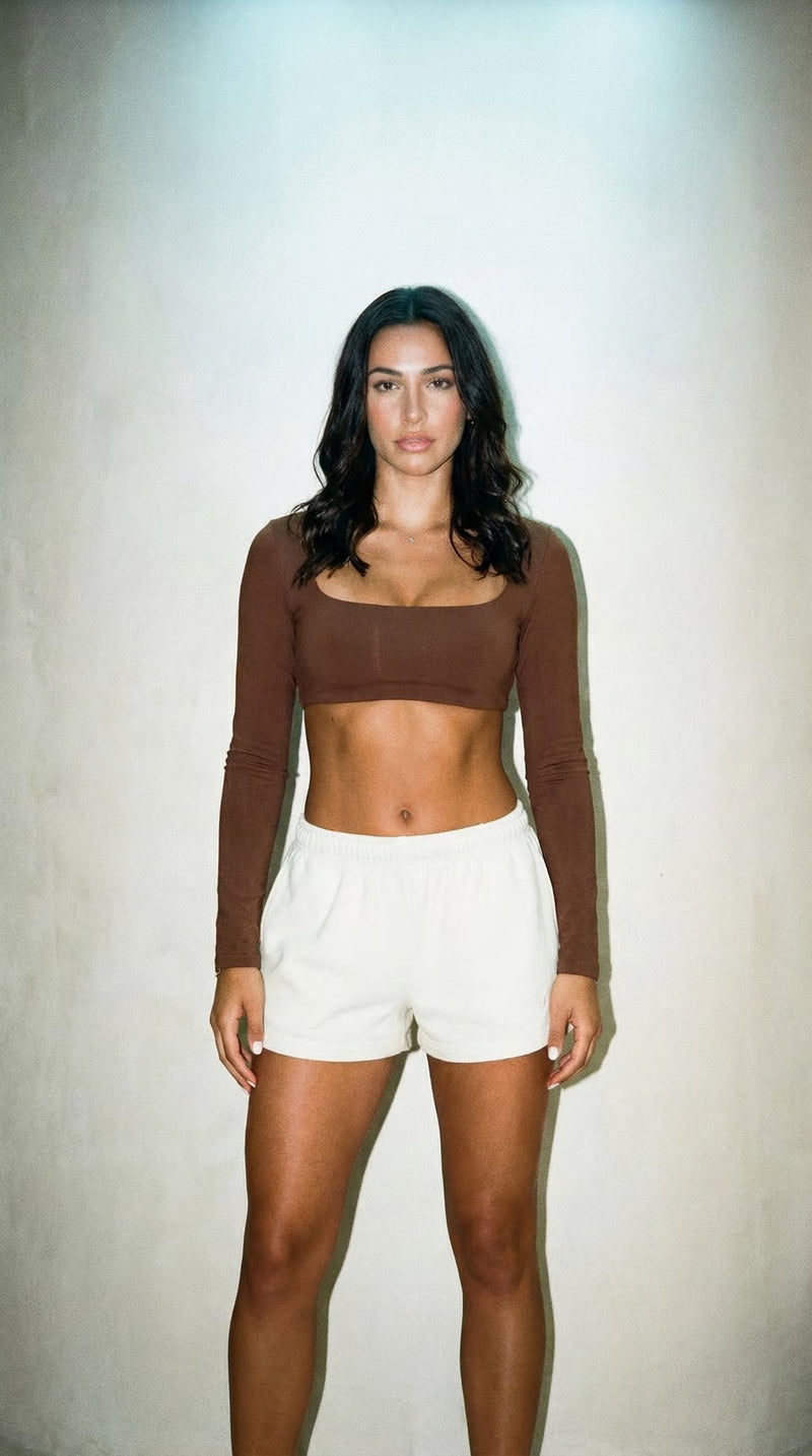Chocolate Long Sleeve Crop